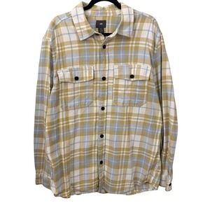 H&M Mens Plaid Flannel Long Sleeve Shirt Button Up Size L
